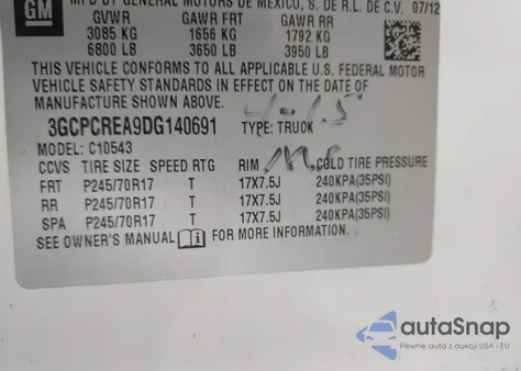 2013 Chevrolet Silverado 1500 Ls from USA, damaged, VIN 3GCPCREA9DG140691